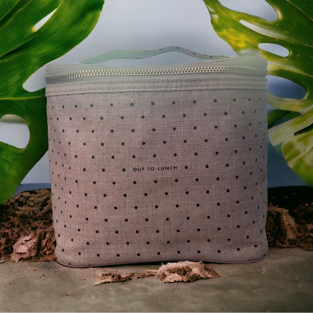 kate spade gray polka dot cosmetic pouch